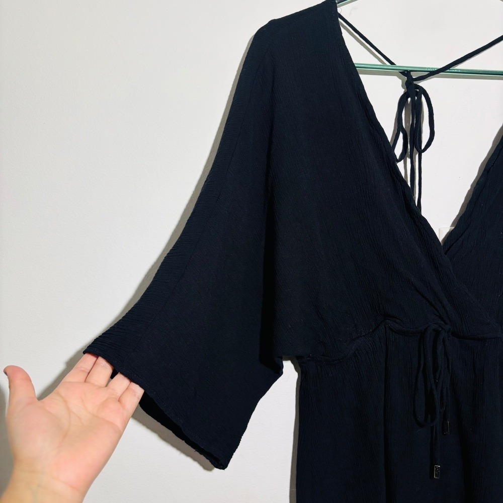 Lulus City Walk Black Short Tying Back Dress | Size Large - Picture 5 of 10